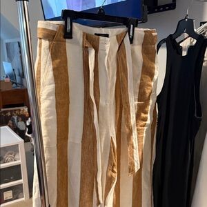 J. Crew Tan and White Striped Pants